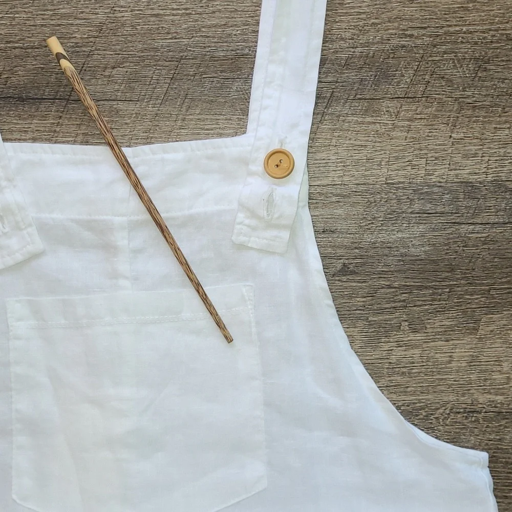 NWT! Mate the Label Maya Linen Overalls - White - Picture 11 of 15